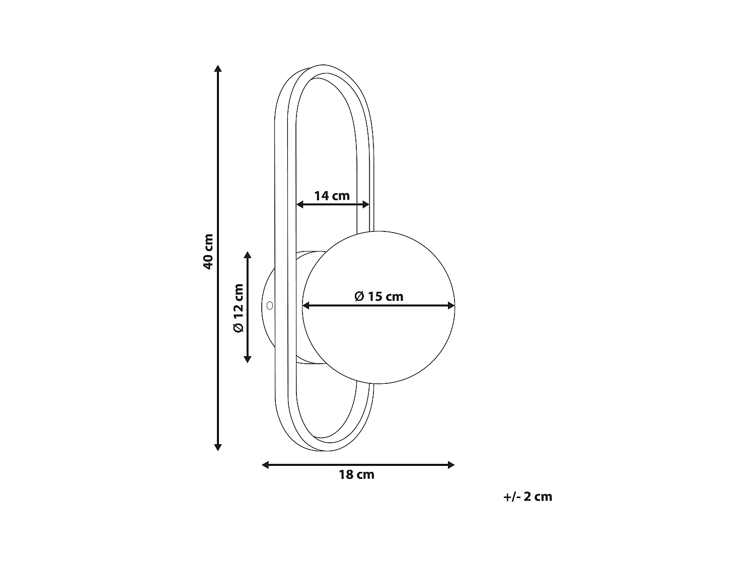 Lampa ścienna VARDI Metal Czarny