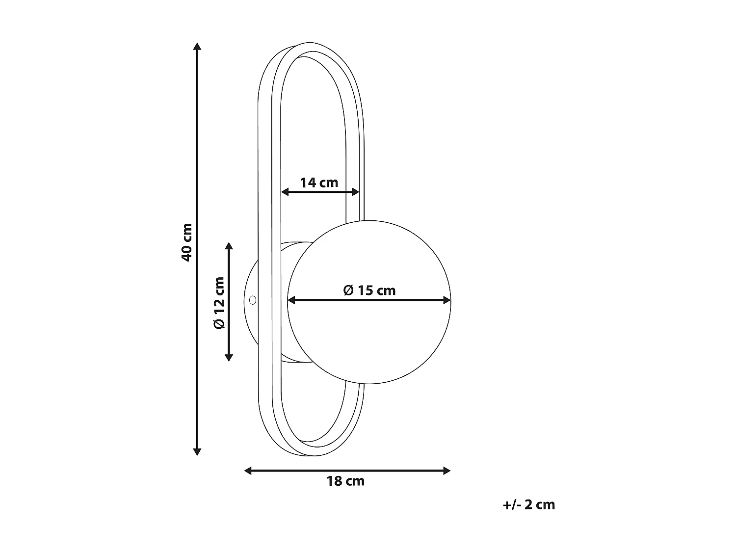 Lámpara de pared VARDI Metal Negro