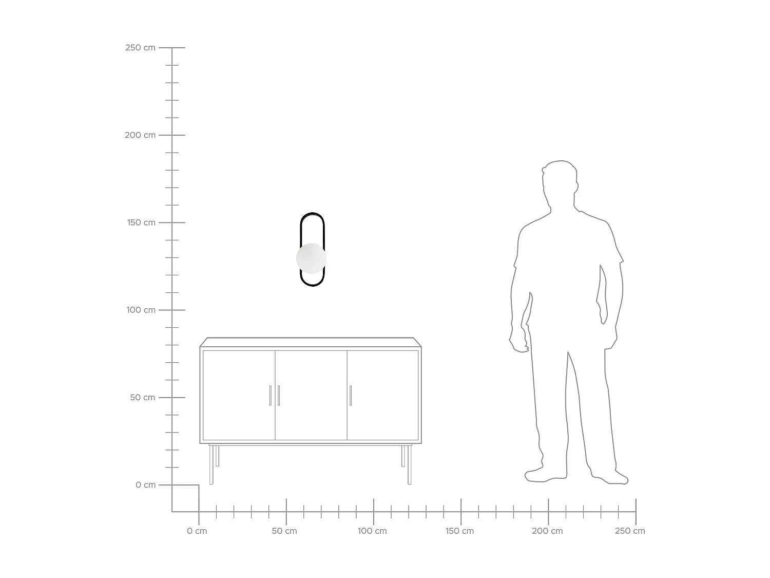 Lámpara de pared VARDI Metal Negro