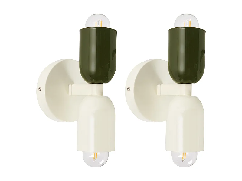 Lot de 2 lampes murales TOPI Métal Blanc cassé