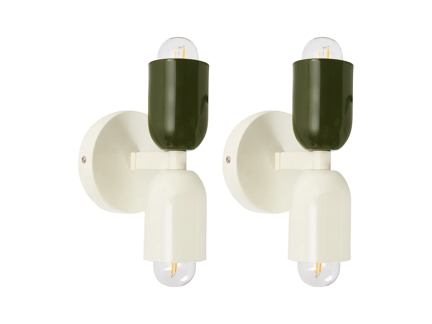 Lot de 2 lampes murales TOPI Métal Blanc cassé
