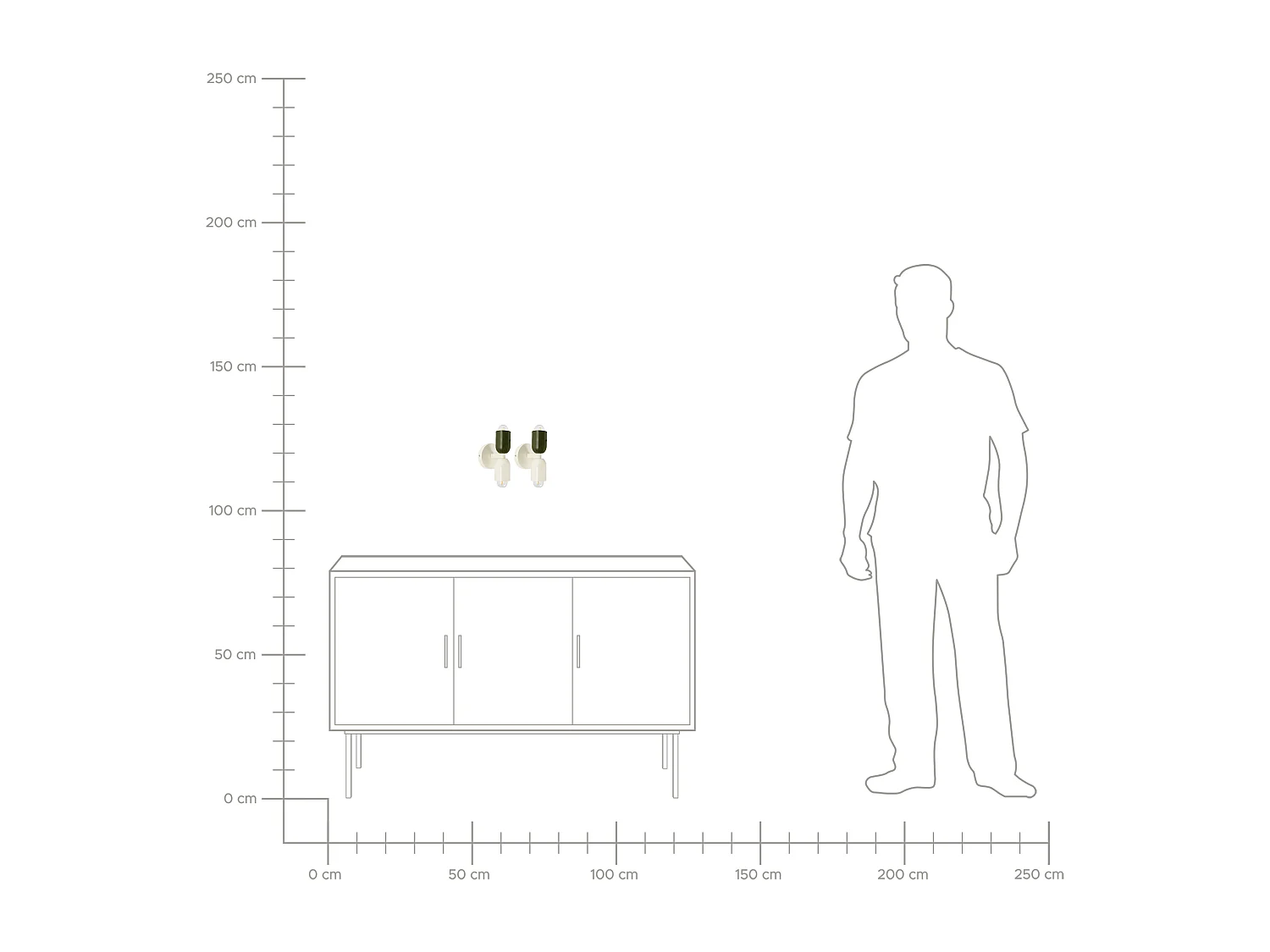 Lot de 2 lampes murales TOPI Métal Blanc cassé