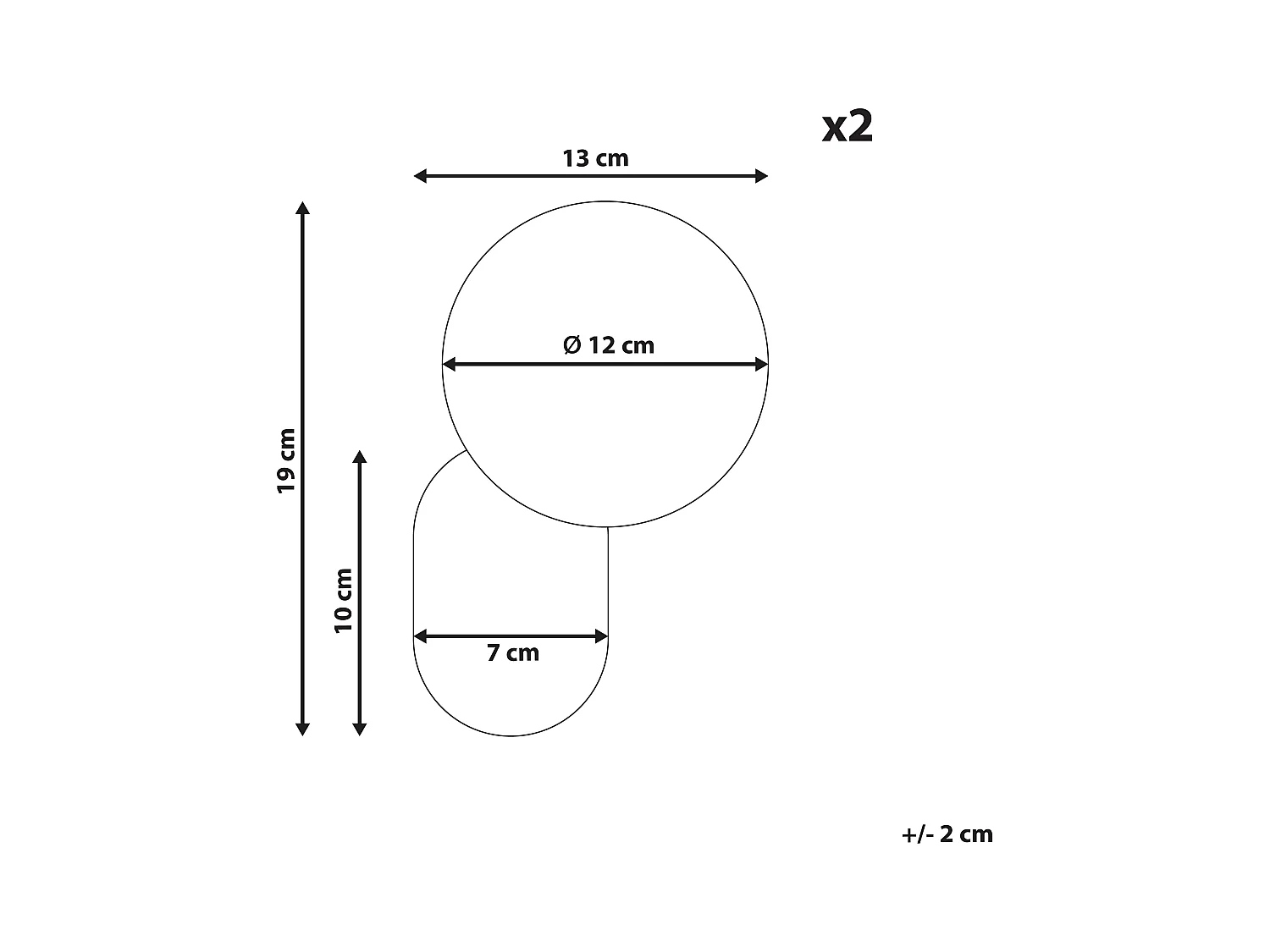 Set di 2 lampade da parete HELME Bianco