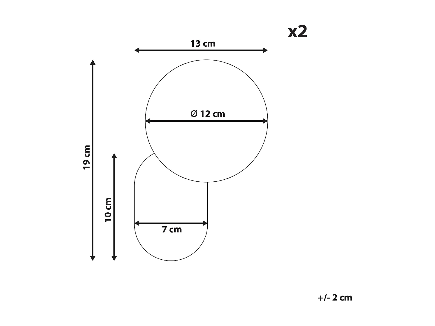 Set di 2 lampade da parete HELME Bianco