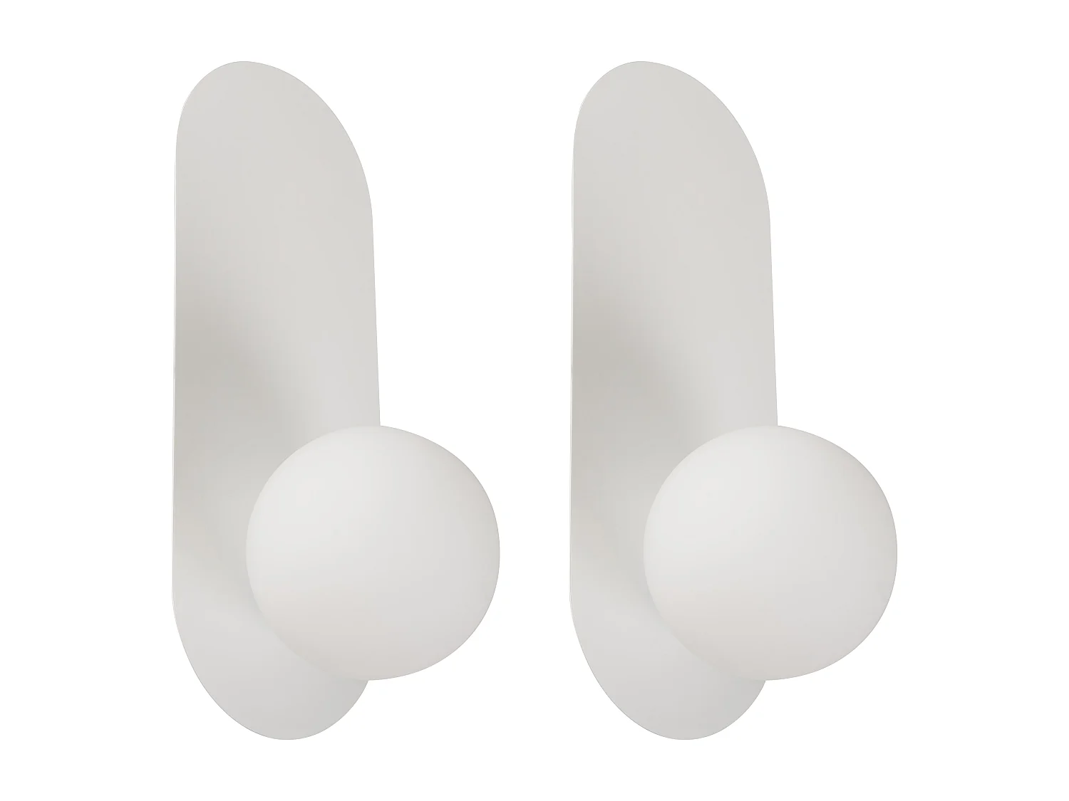 Conjunto de 2 candeeiros de parede LEISI Vidro Branco