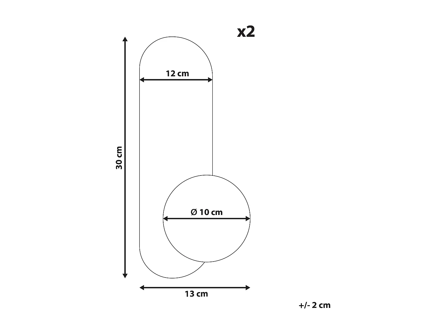 Lot de 2 lampes murales LEISI Blanc