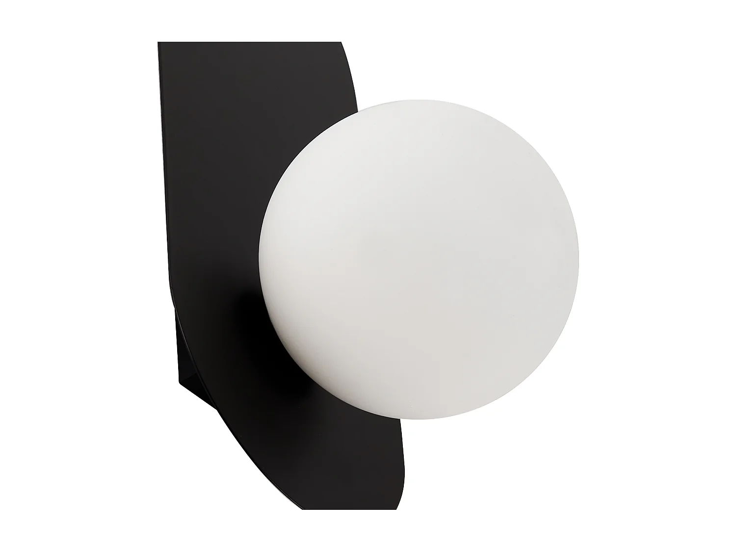 Wandleuchte 2er Set Metall oval schwarz 1-flammig mit Milchglaskugel Leisi