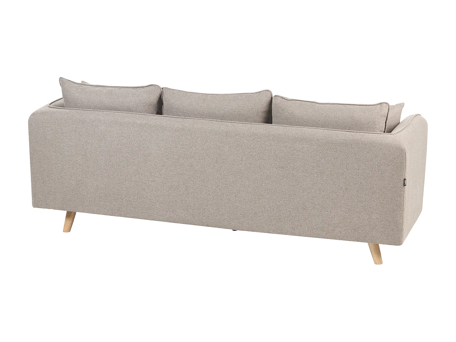 Sofa DALVIK Jasnobrązowy z otomaną dla 3 osób