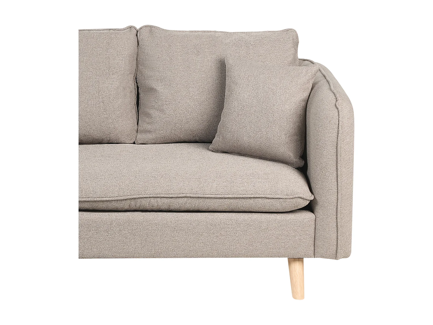 Sofa DALVIK Jasnobrązowy z otomaną dla 3 osób