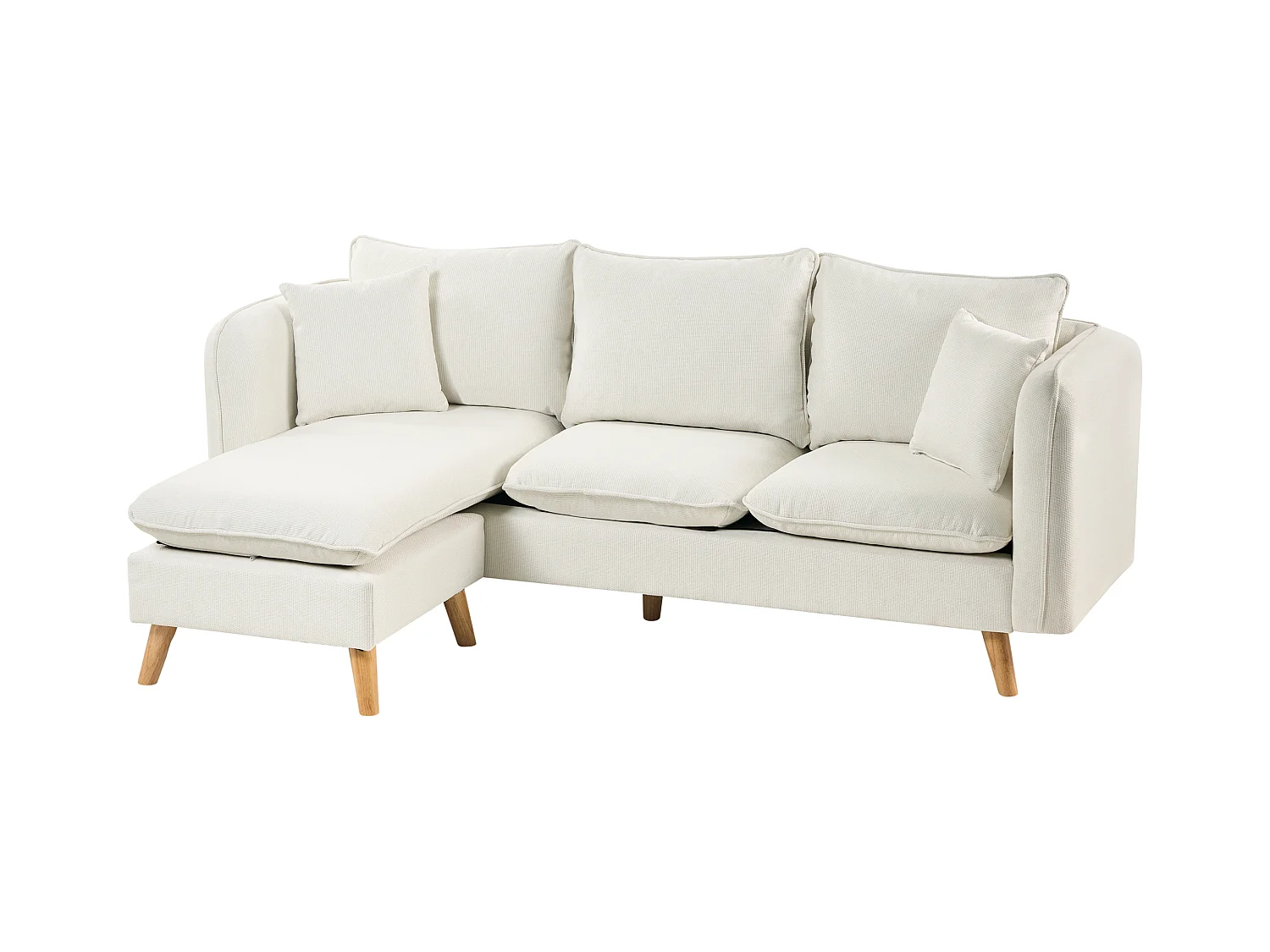 Sofa DALVIK Biały z otomaną dla 3 osób