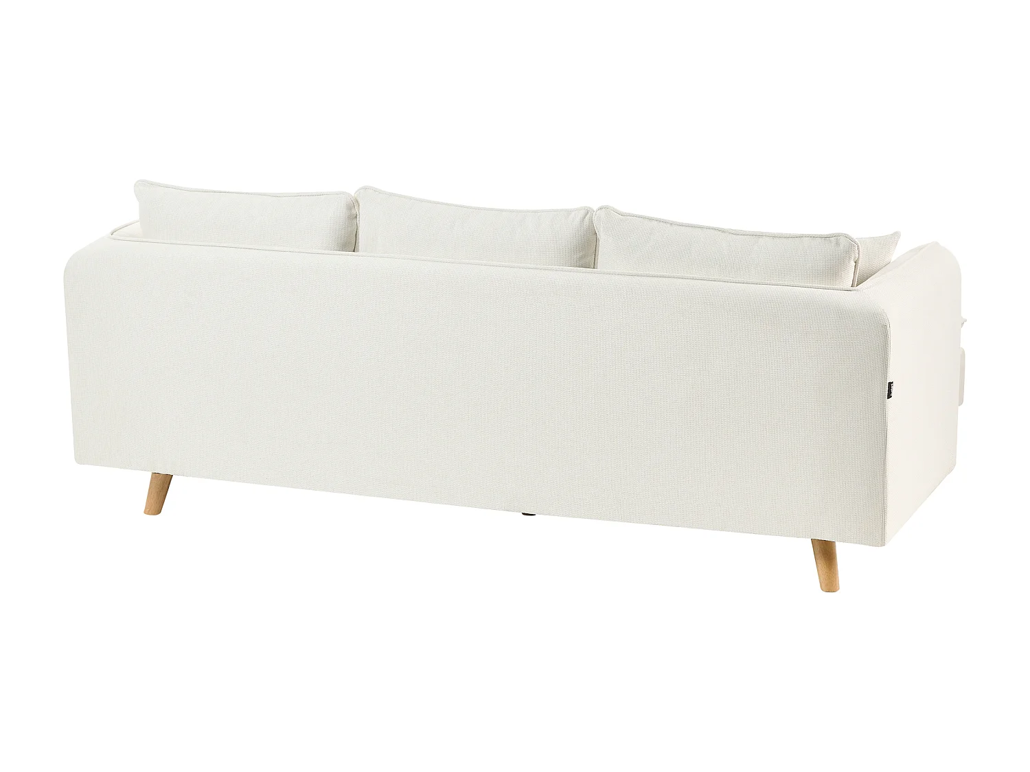 Canapé 3 places DALVIK Tissu Blanc avec ottoman