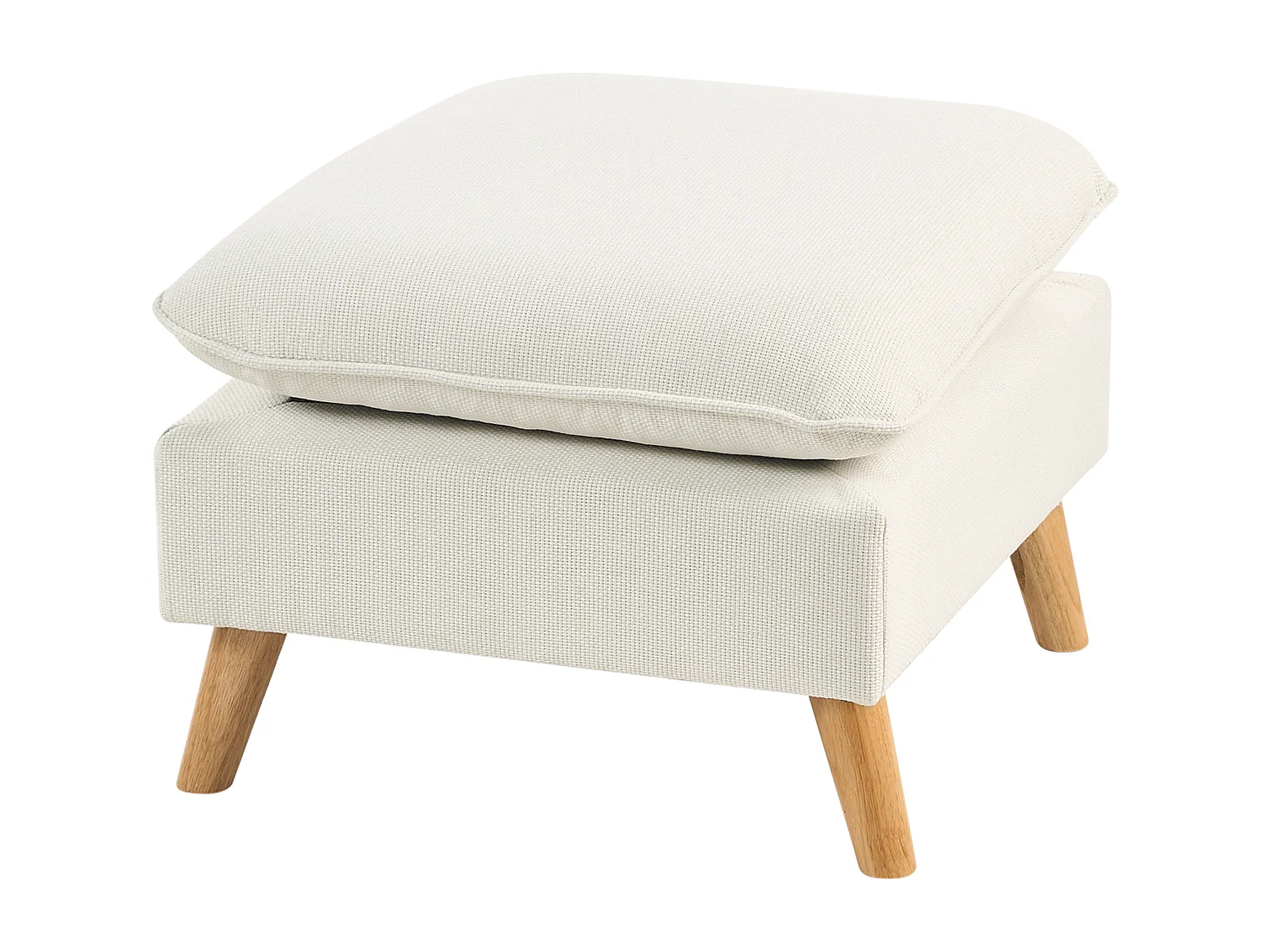 Canapé 3 places DALVIK Tissu Blanc avec ottoman