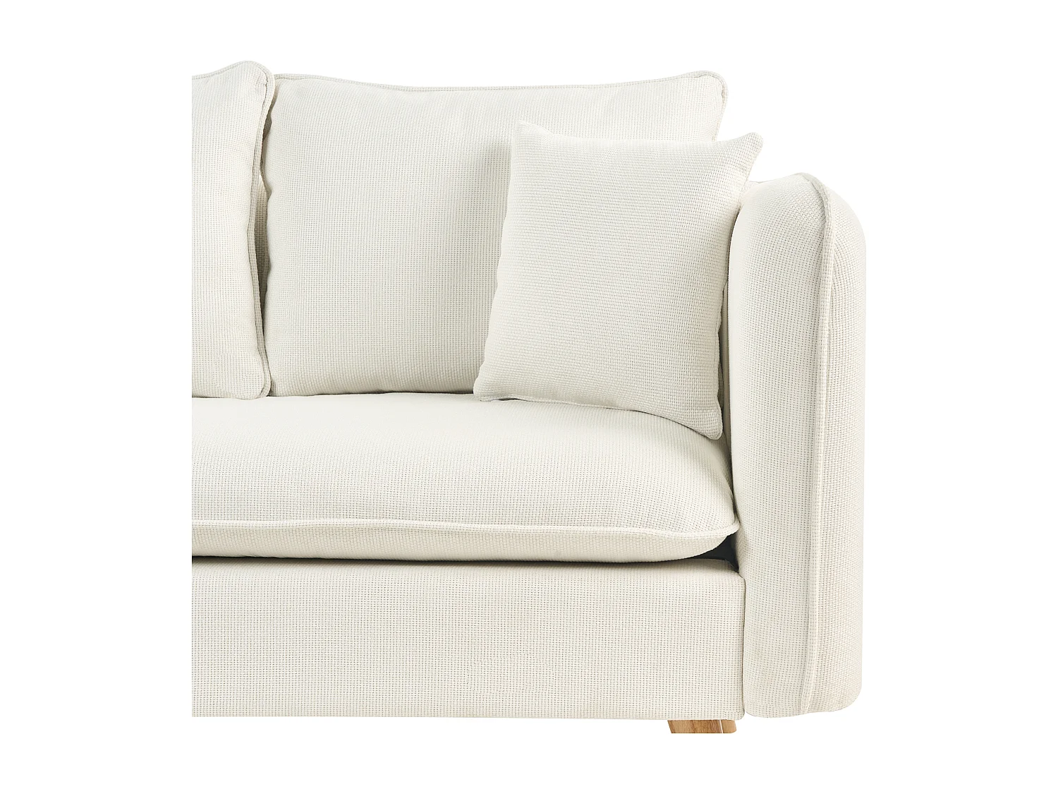 Canapé 3 places DALVIK Tissu Blanc avec ottoman