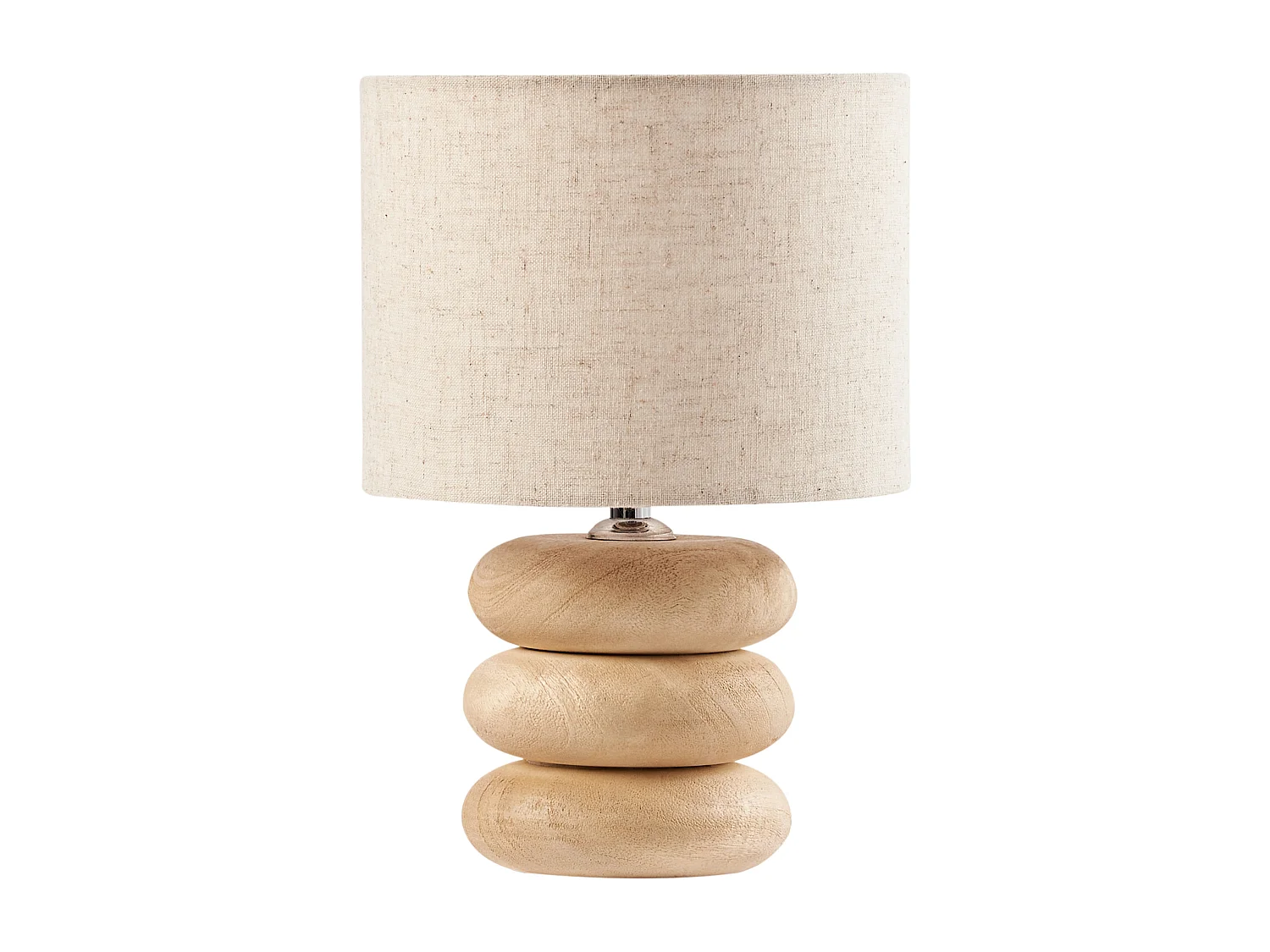 Tischlampe Baumwolle Mangoholz beige / hell braun modernes Design Betwa