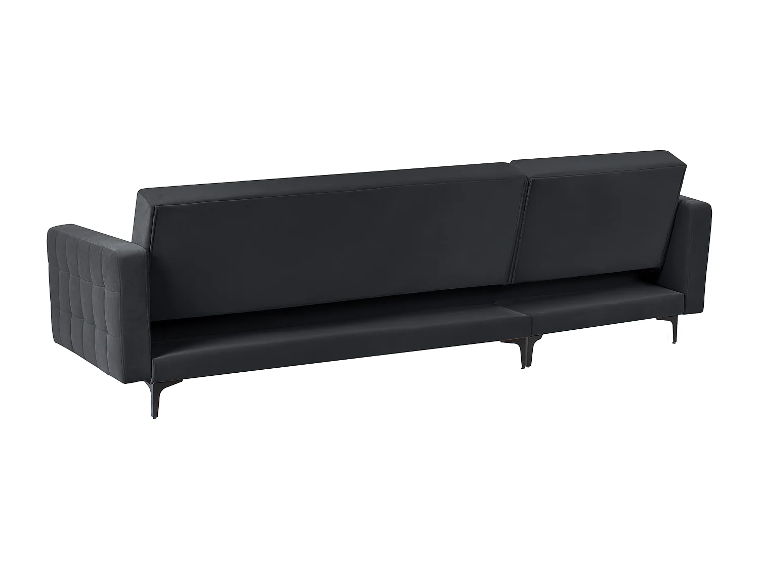 Canapé-Lit d'Angle à gauche 4 Places Dossier Réglable en Velours Noir Aberdeen