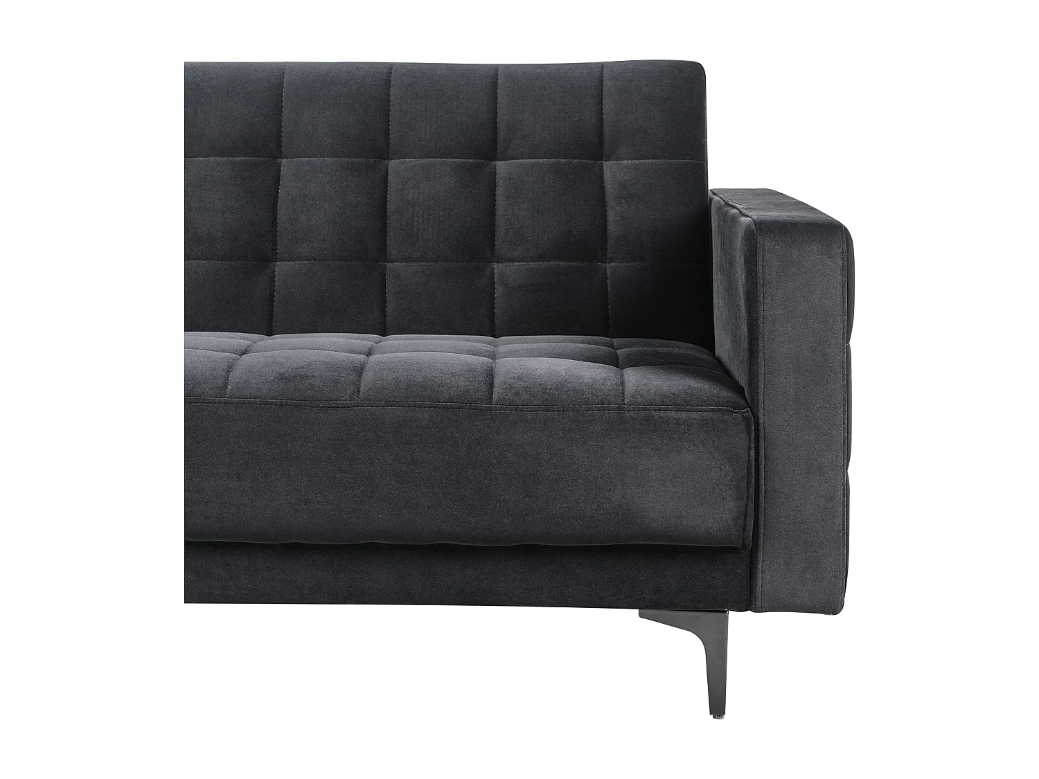 Canapé-Lit d'Angle à gauche 4 Places Dossier Réglable en Velours Noir Aberdeen