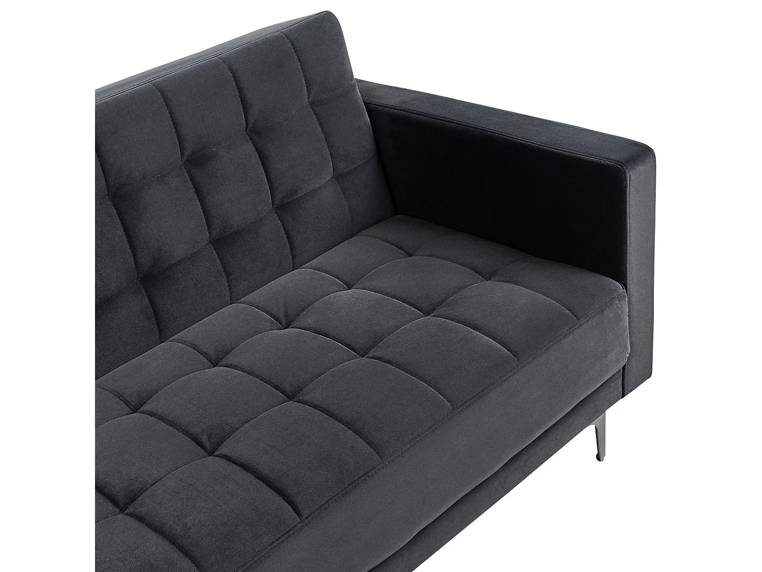 Canapé-Lit d'Angle à gauche 4 Places Dossier Réglable en Velours Noir Aberdeen