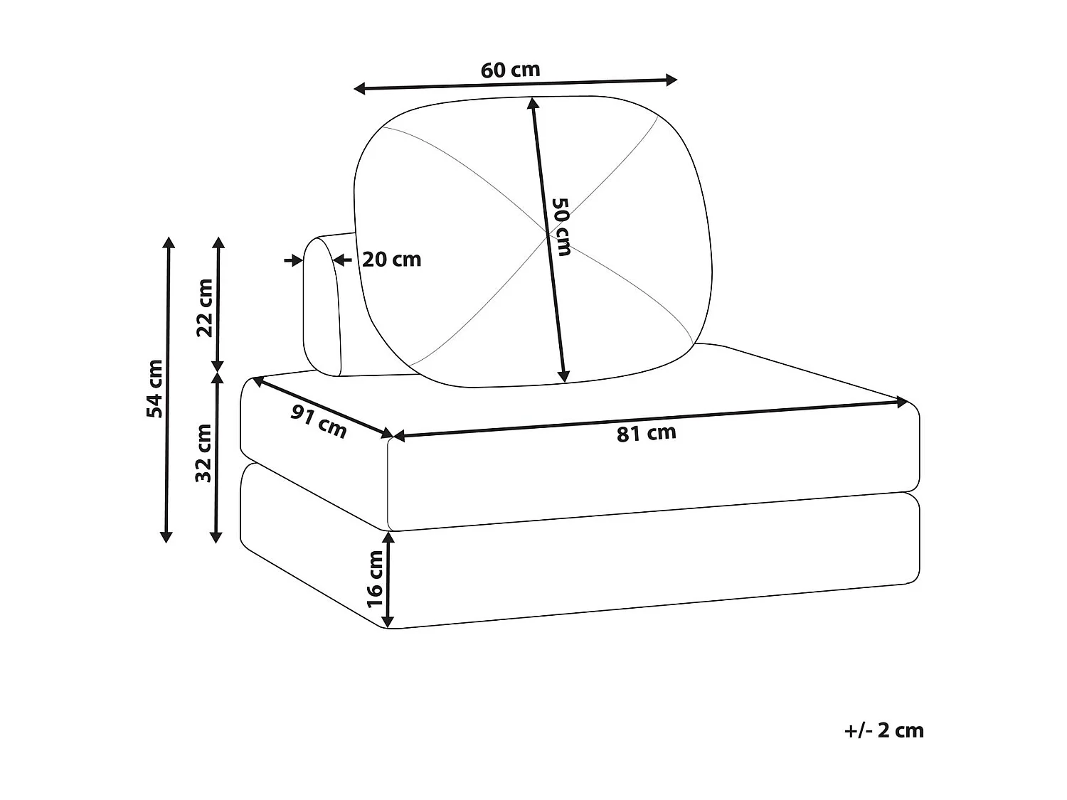 1-Sitzer Schlafsofa OLDEN Stoff Rosa