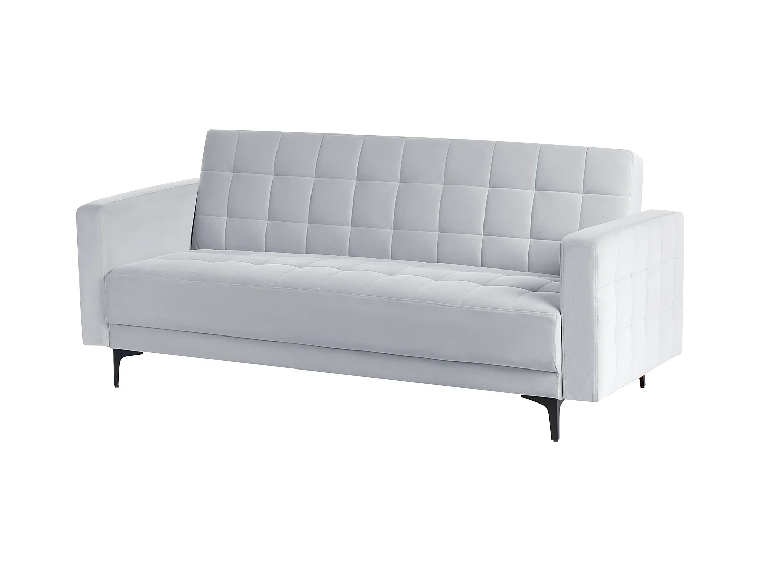 Canapé-lit 3 places ABERDEEN Velours Gris clair