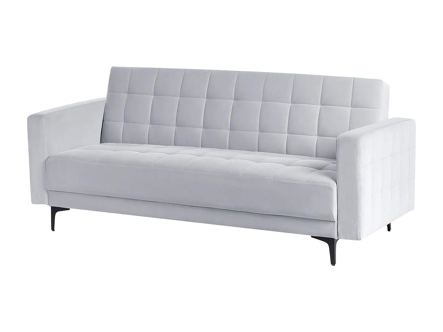 Canapé-lit 3 places ABERDEEN Velours Gris clair