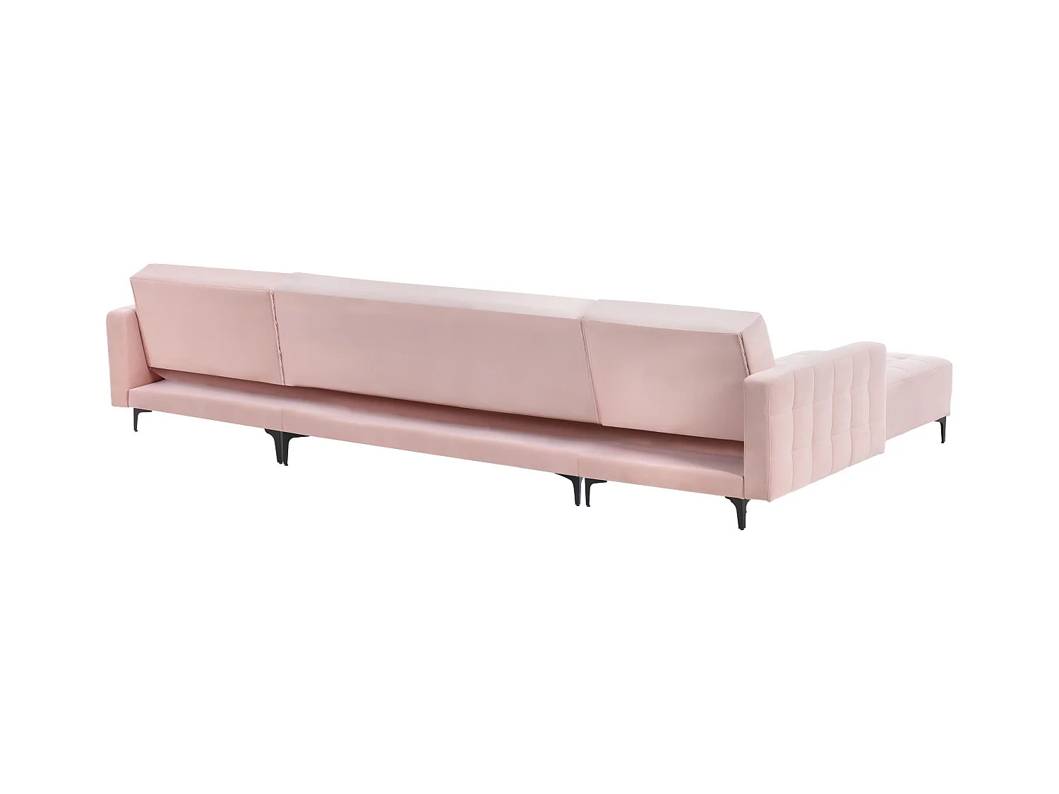 Canapé-lit modulable en forme de U 5 places ABERDEEN Velours Rose pastel