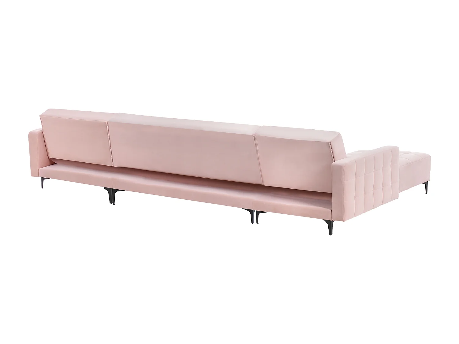 Canapé-lit modulable en forme de U 5 places ABERDEEN Velours Rose pastel
