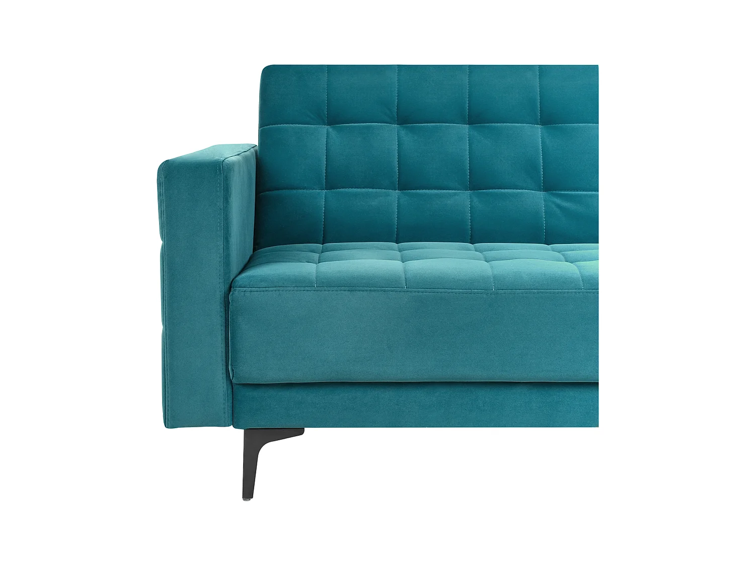 Canapé-Lit d'Angle à droite 4 Places Dossier Réglable en Velours Bleu Azur Aberdeen