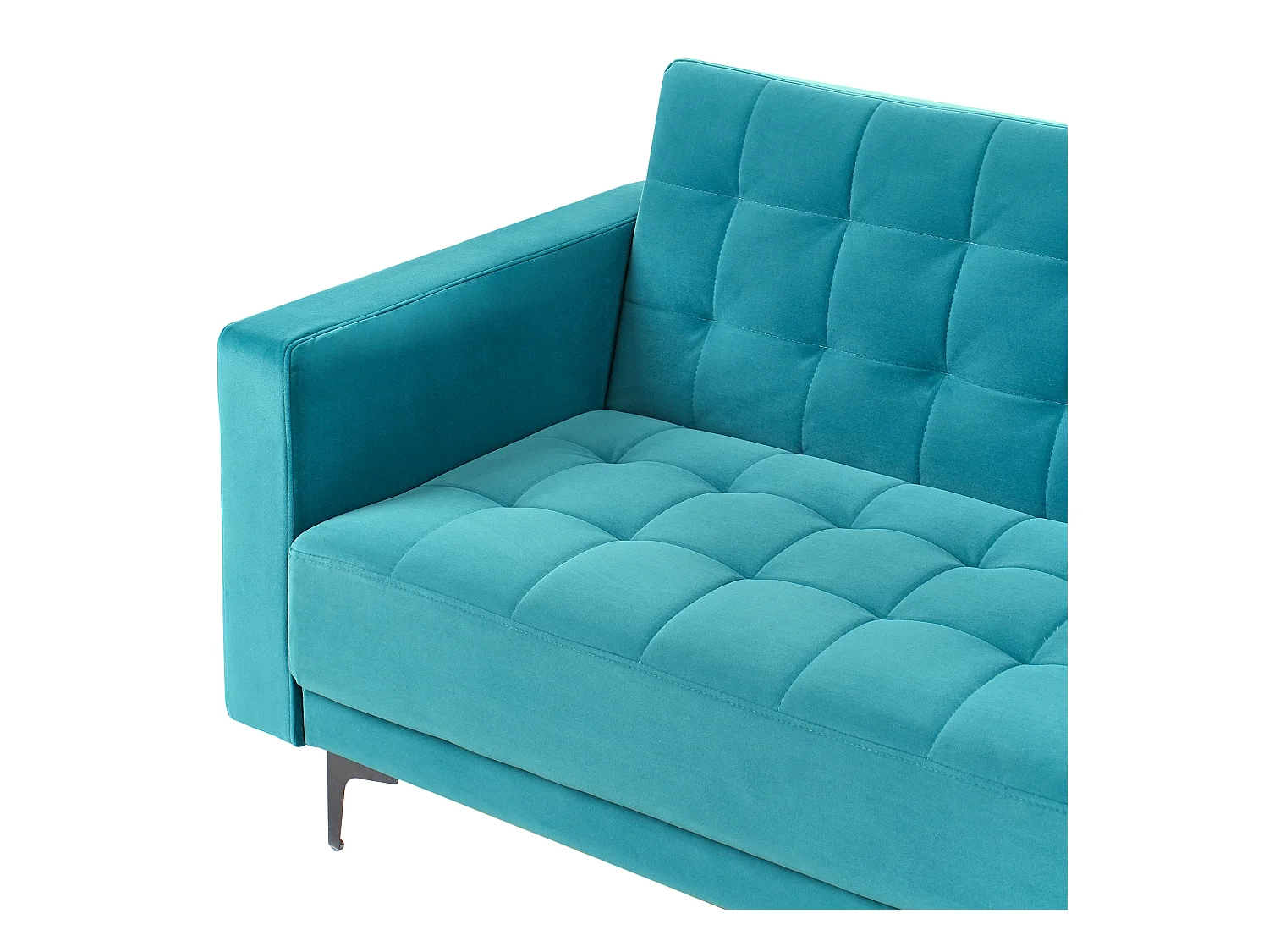 Canapé-Lit d'Angle à droite 4 Places Dossier Réglable en Velours Bleu Azur Aberdeen