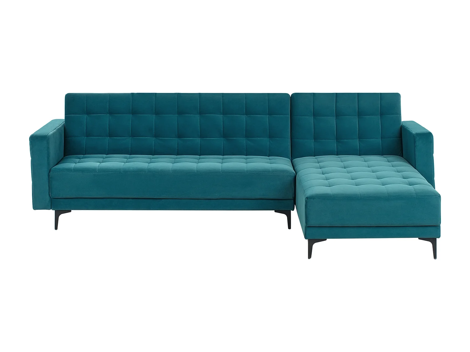 Narożnik rozkładany modułowy ABERDEEN Welur Morski dla 4 osób Lewostronny