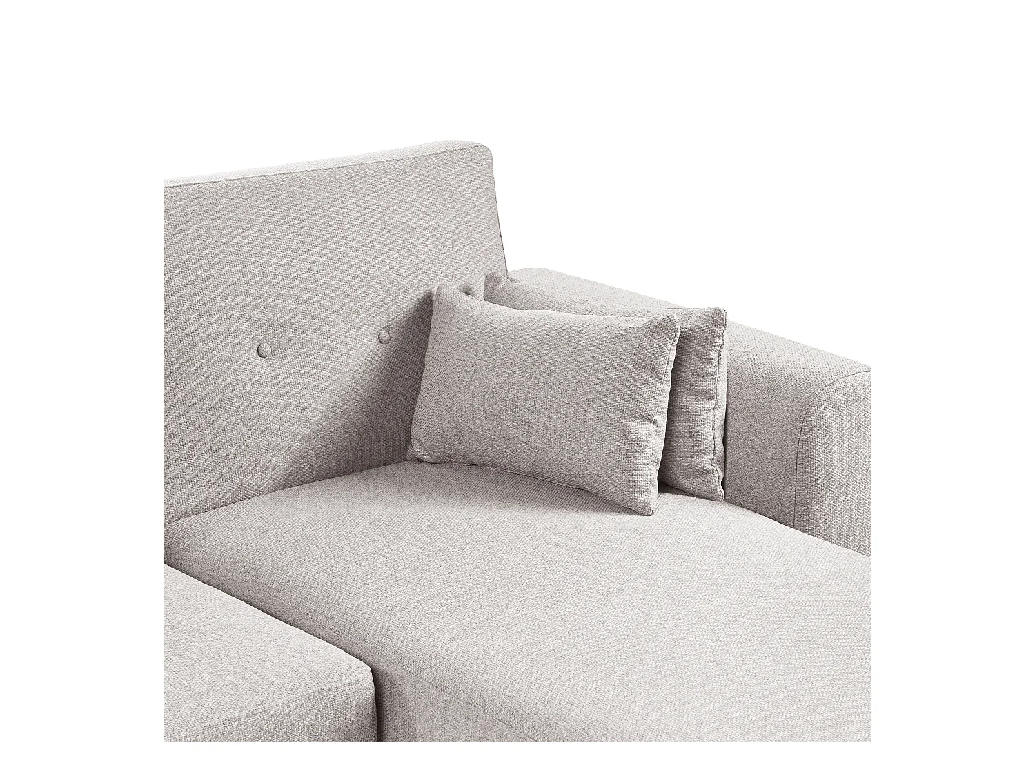 Canapé d'Angle à droite en Tissu Rembourré en Forme de L Convertible avec Coussins Gris Kaarina