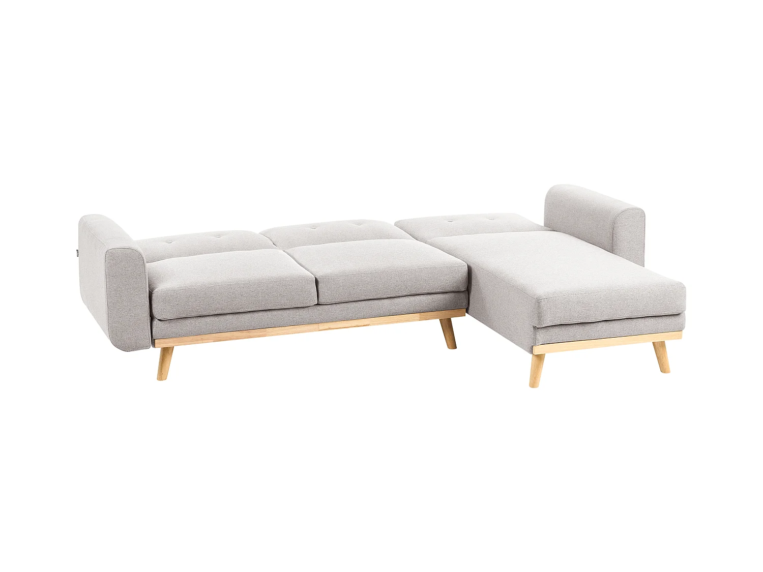 Canapé d'Angle à droite en Tissu Rembourré en Forme de L Convertible avec Coussins Gris Kaarina