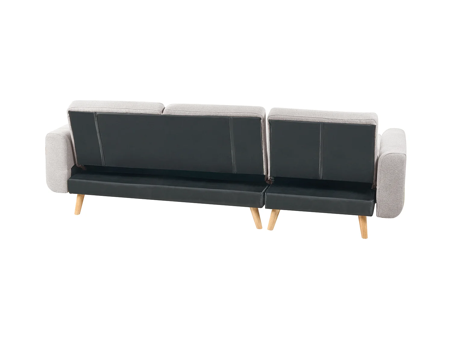 Canapé d'Angle à droite en Tissu Rembourré en Forme de L Convertible avec Coussins Gris Kaarina