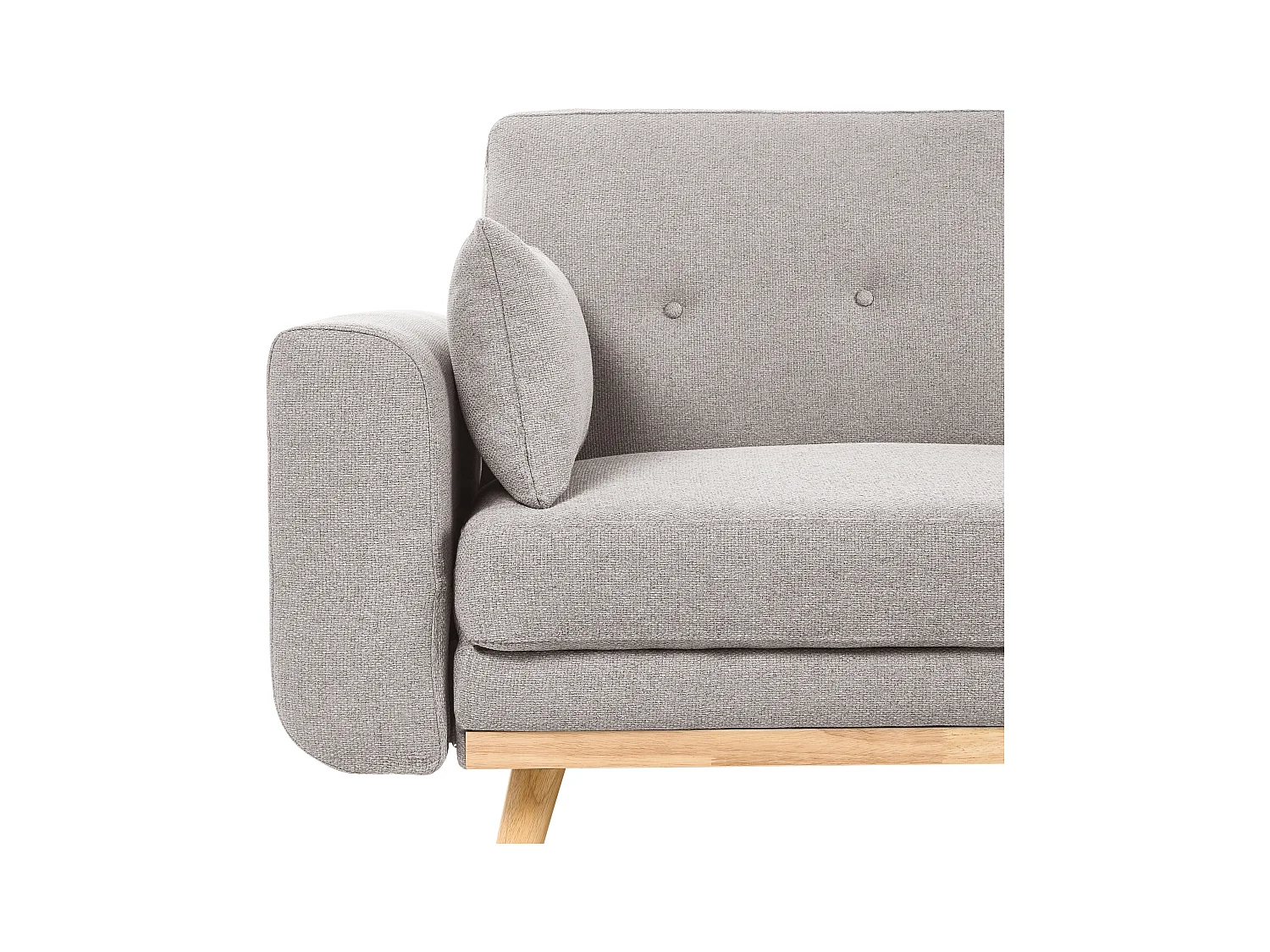 Canapé d'Angle à droite en Tissu Rembourré en Forme de L Convertible avec Coussins Gris Kaarina