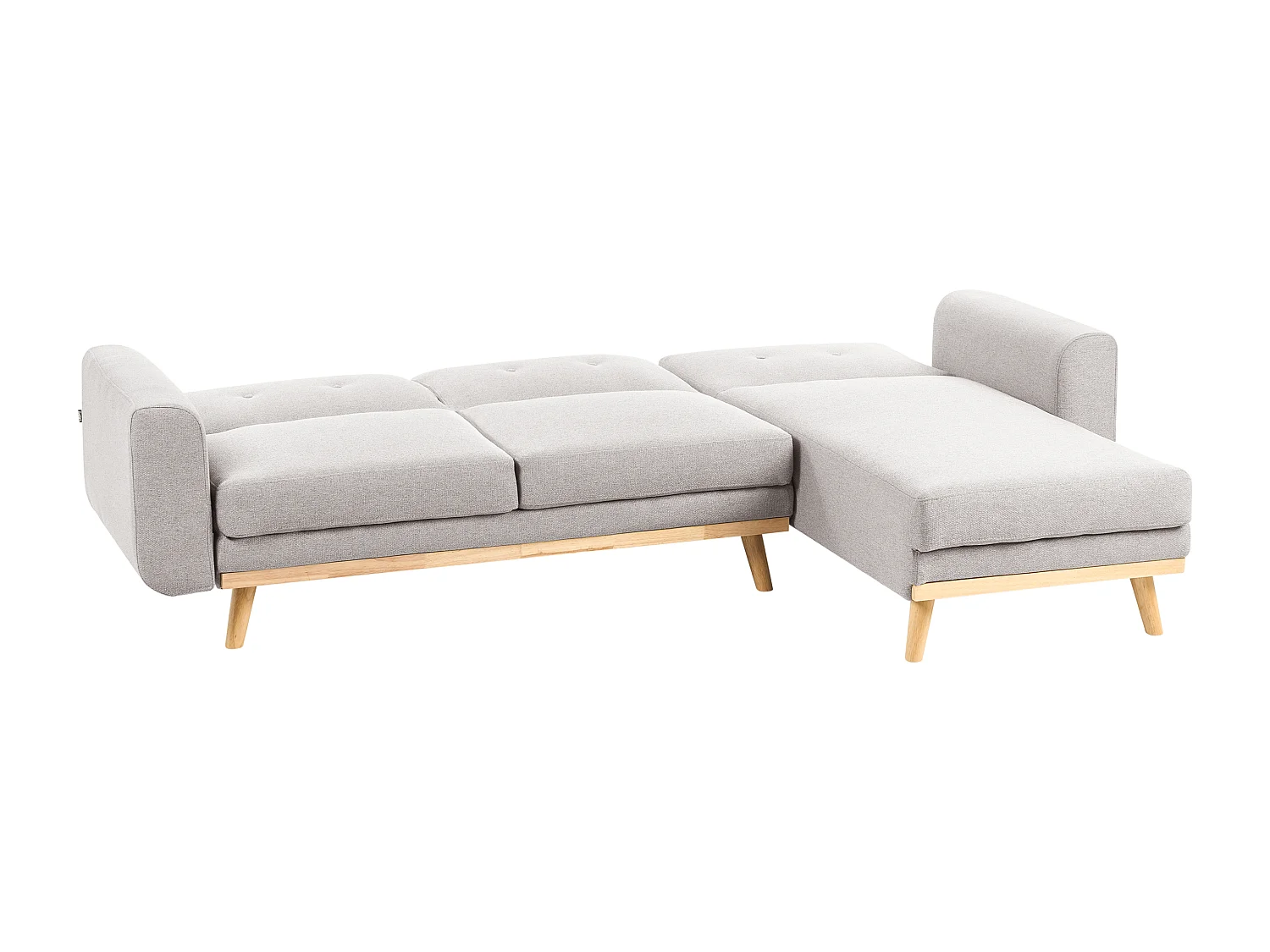 Canapé d'Angle à droite en Tissu Rembourré en Forme de L Convertible avec Coussins Gris Kaarina