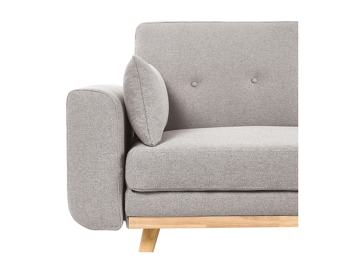 Canapé d'Angle à droite en Tissu Rembourré en Forme de L Convertible avec Coussins Gris Kaarina