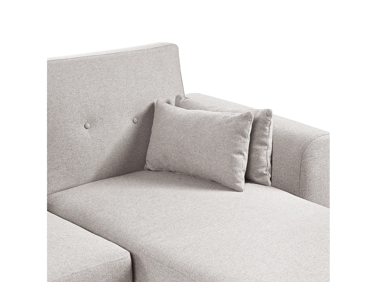 Canapé d'Angle à droite en Tissu Rembourré en Forme de L Convertible avec Coussins Gris Kaarina