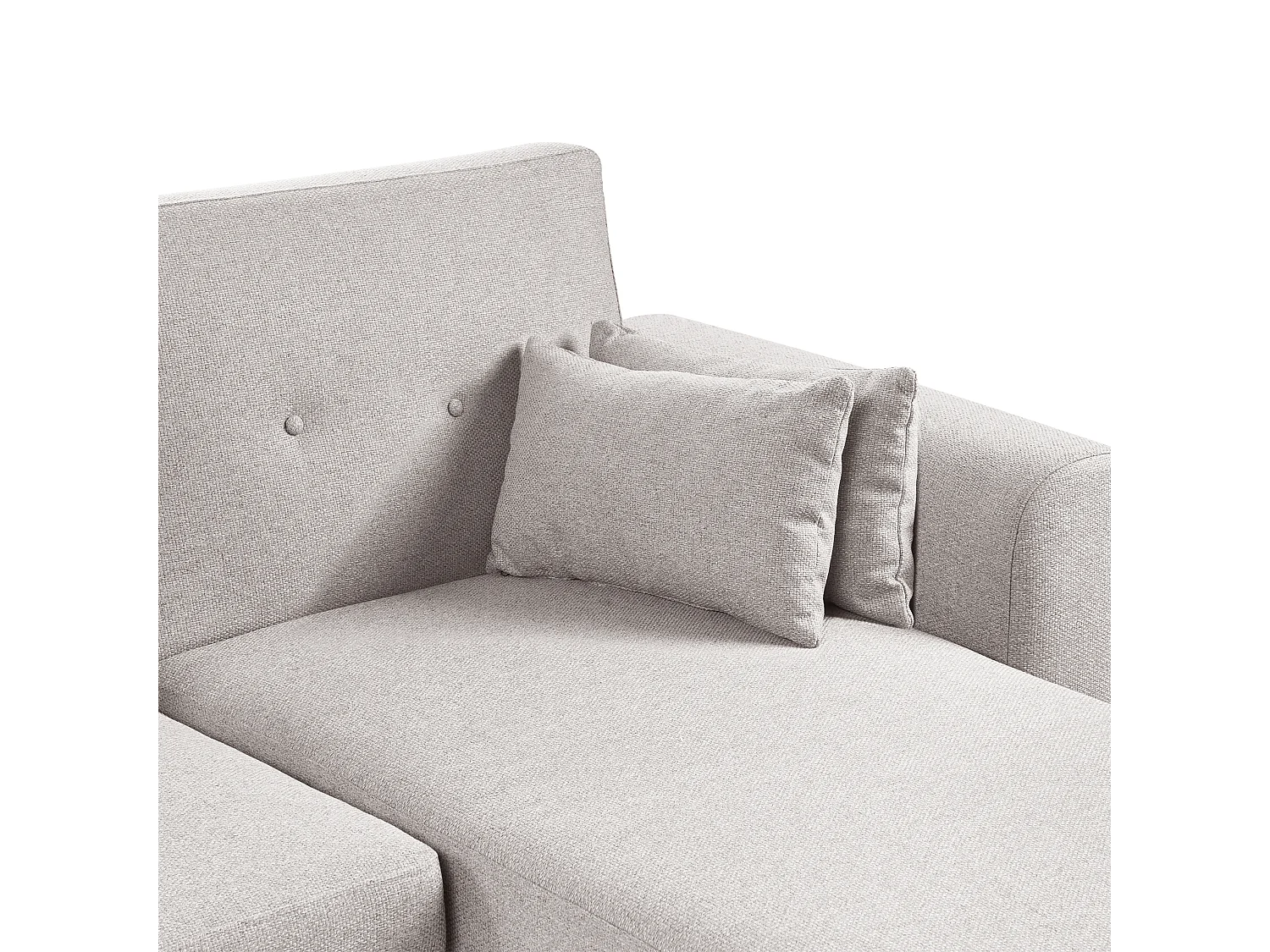 Canapé d'Angle à Gauche en Tissu Rembourré en Forme de L Convertible avec Coussins Gris Kaarina