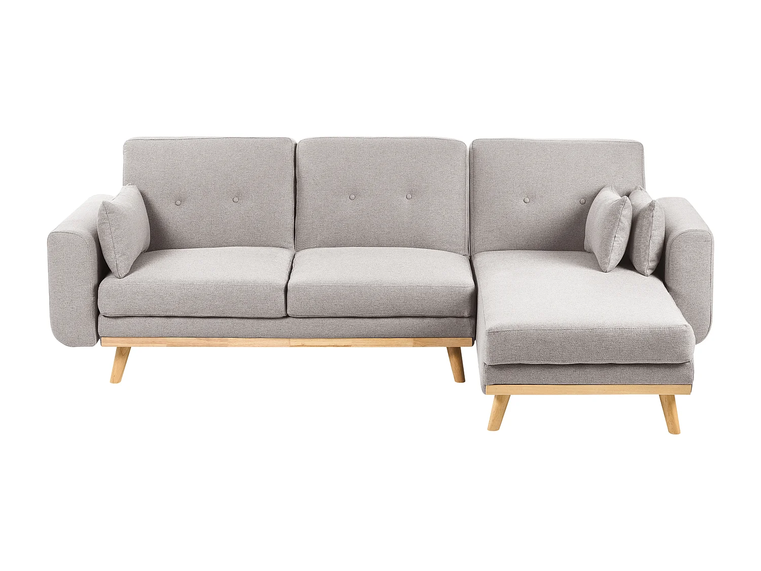 Eckschlafsofa KAARINA Stoff Grau 3-Sitzer linksseitig