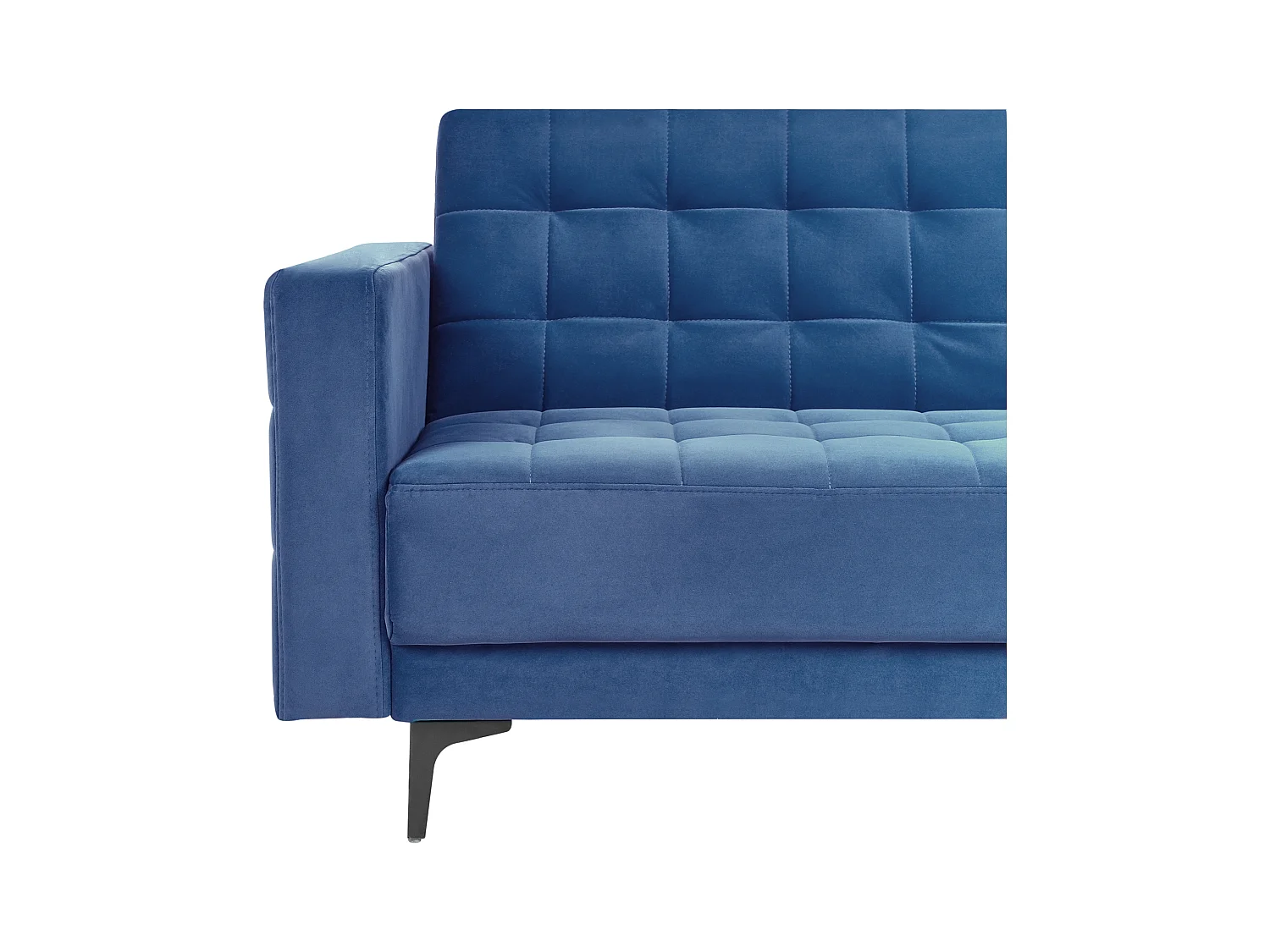 4-Sitzer Eckschlafsofa L-förmig links Samt blau gesteppt Aberdeen