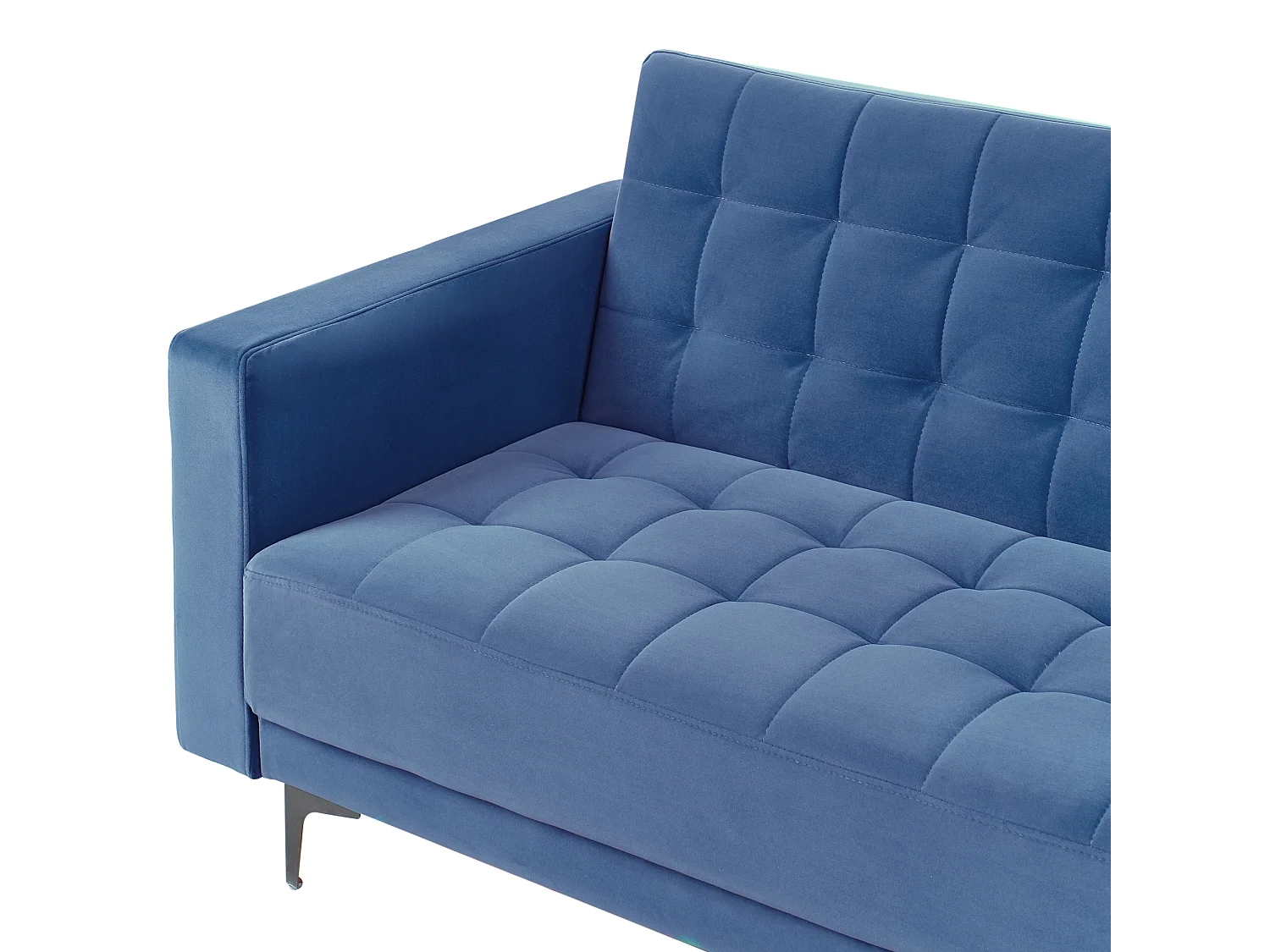 Canapé-Lit d'Angle à Gauche 4 Places Dossier Réglable en Velours Bleu Aberdeen