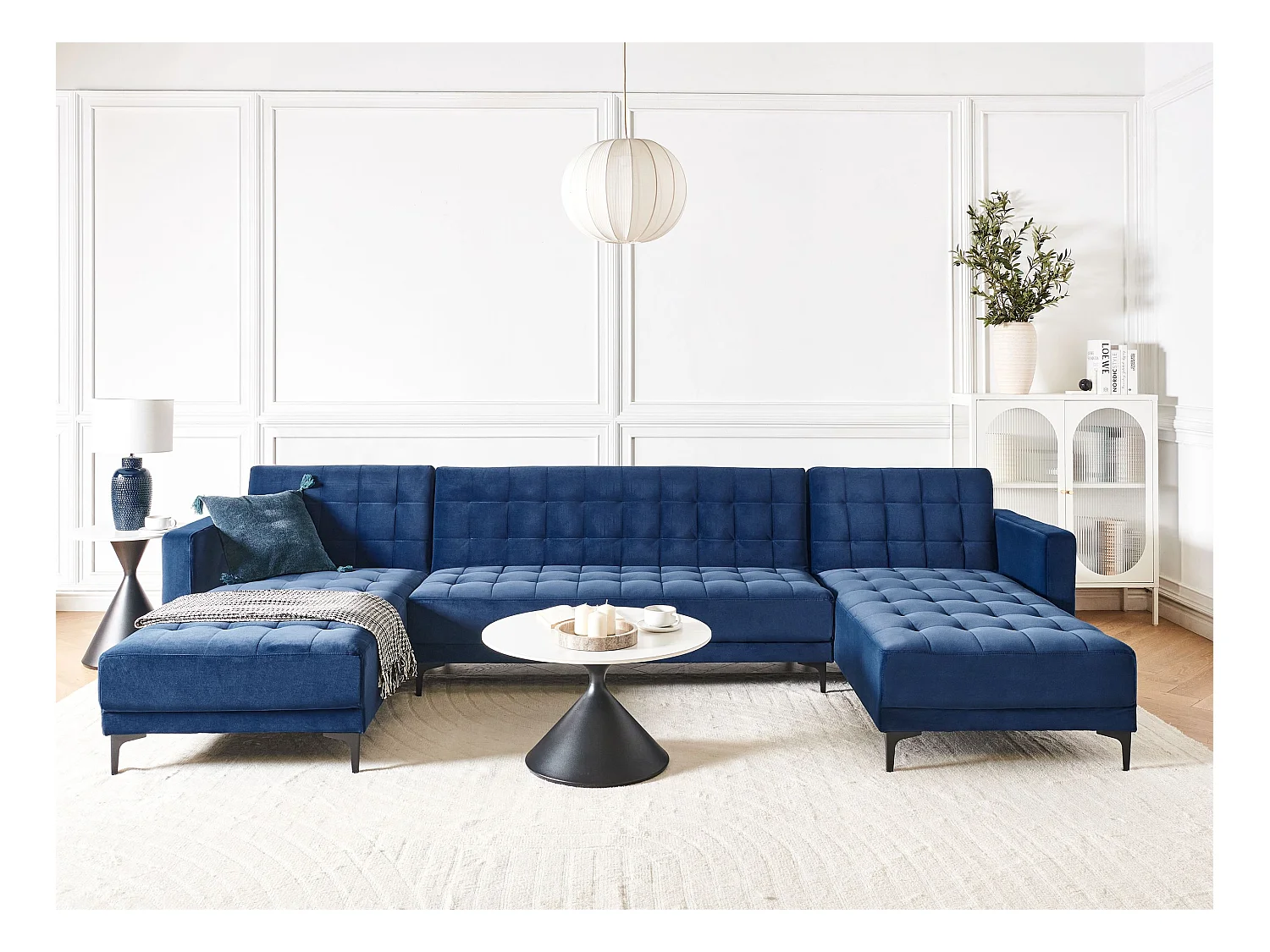 ABERDEEN Velluto Blu 5 posti Reversibile