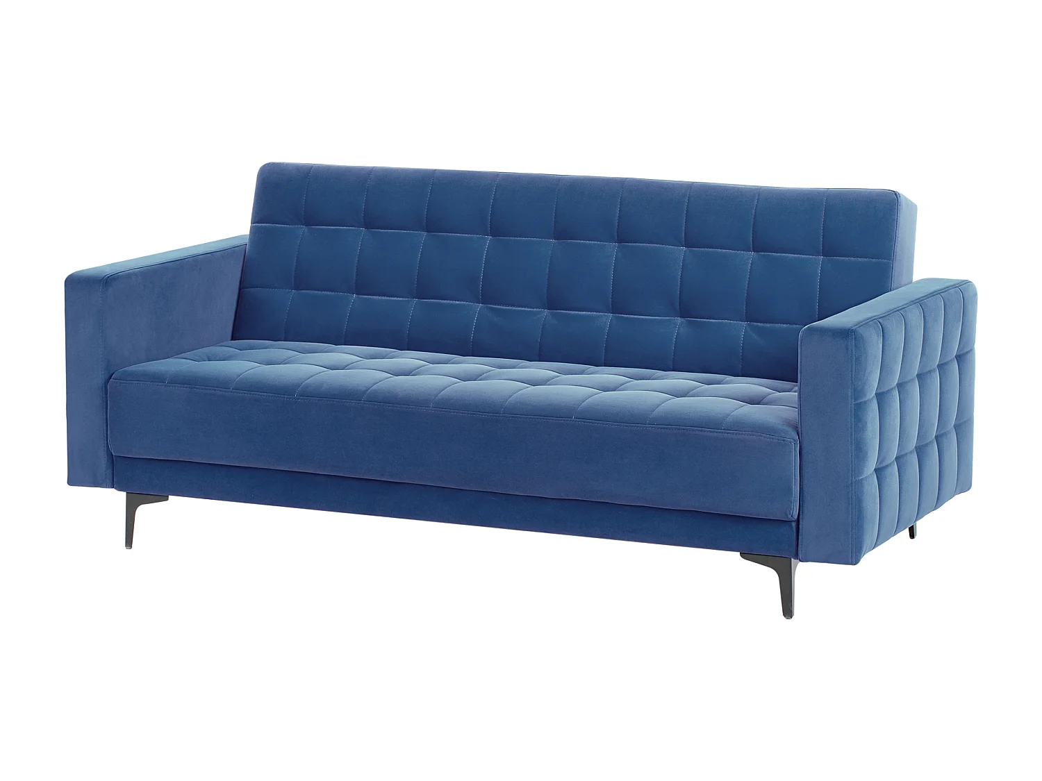 Canapé-lit 3 places ABERDEEN Velours Bleu