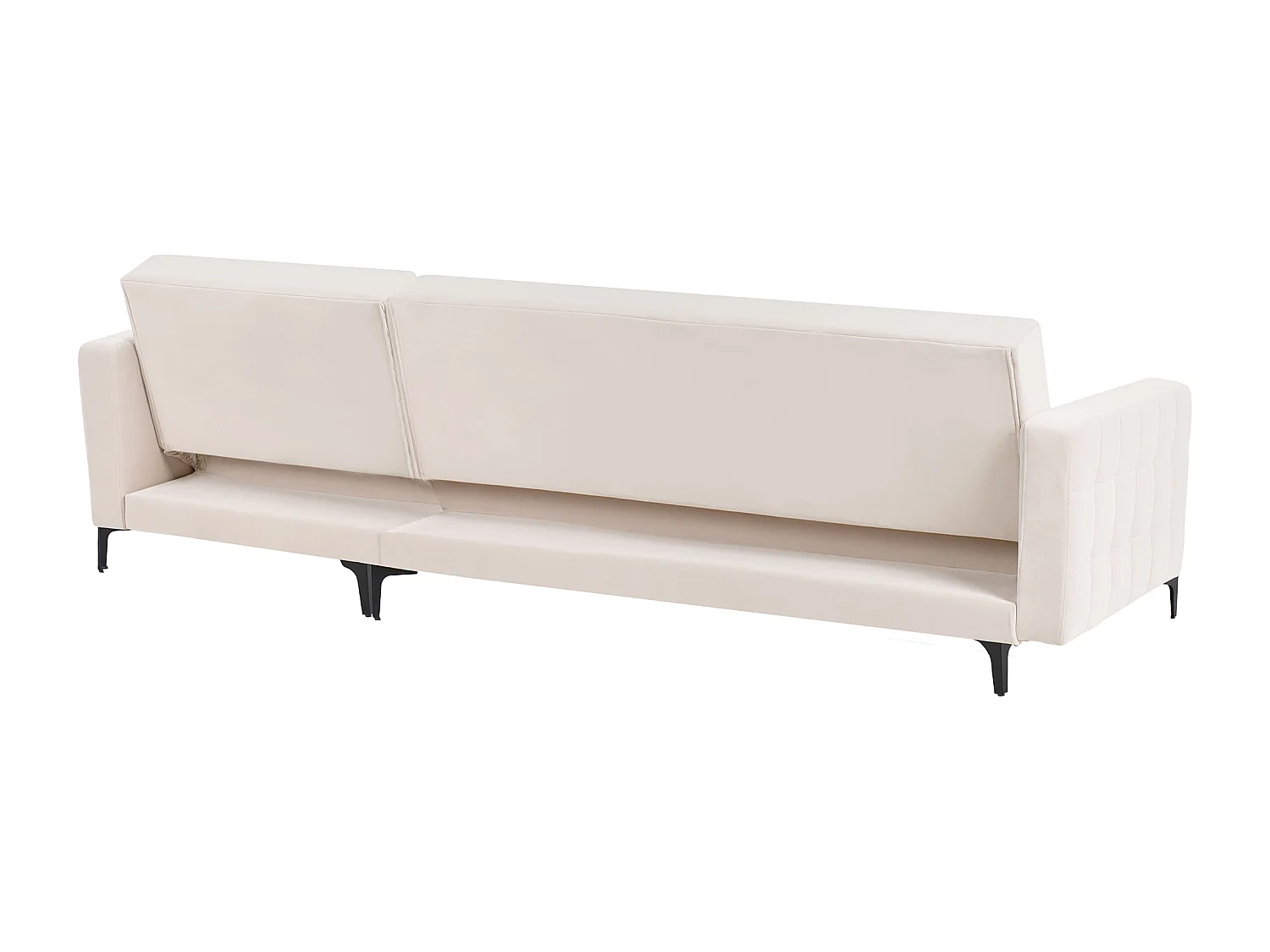 Sofá-cama de canto modular ABERDEEN Veludo Creme claro 4 lugares à esquerda