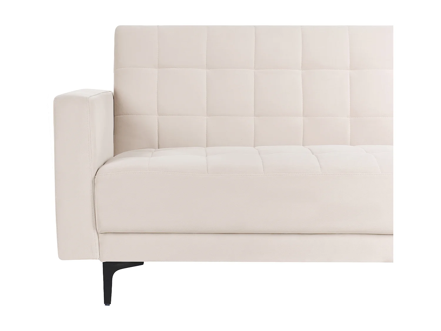 Sofá-cama de canto modular ABERDEEN Veludo Creme claro 4 lugares à esquerda