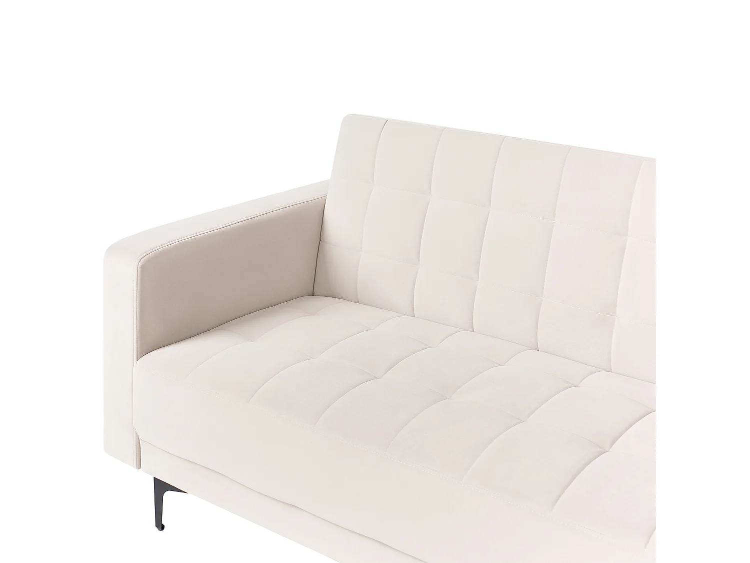 Sofá-cama de canto modular ABERDEEN Veludo Creme claro 4 lugares à esquerda