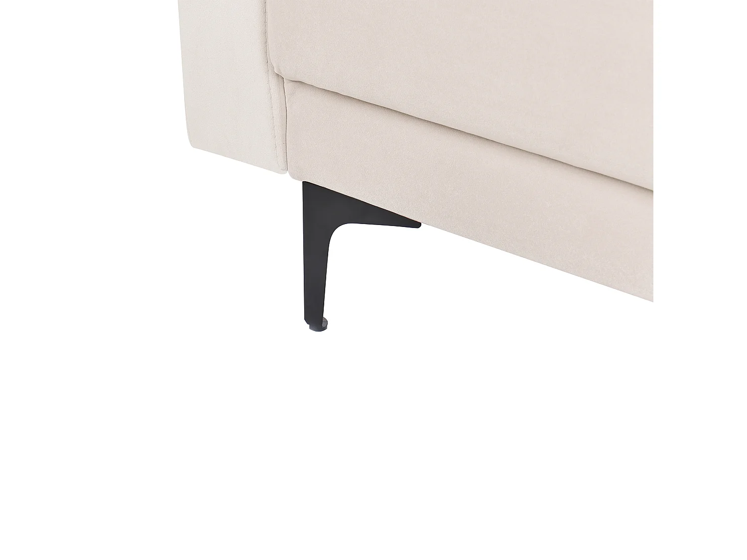 Sofá-cama de canto modular ABERDEEN Veludo Creme claro 4 lugares à esquerda