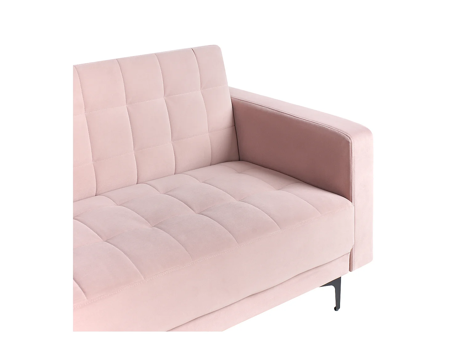 4-Sitzer Eckschlafsofa L-förmig links Samt pastell rosa gesteppt Aberdeen