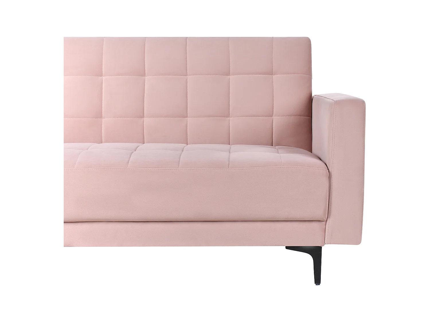 4-Sitzer Eckschlafsofa L-förmig links Samt pastell rosa gesteppt Aberdeen