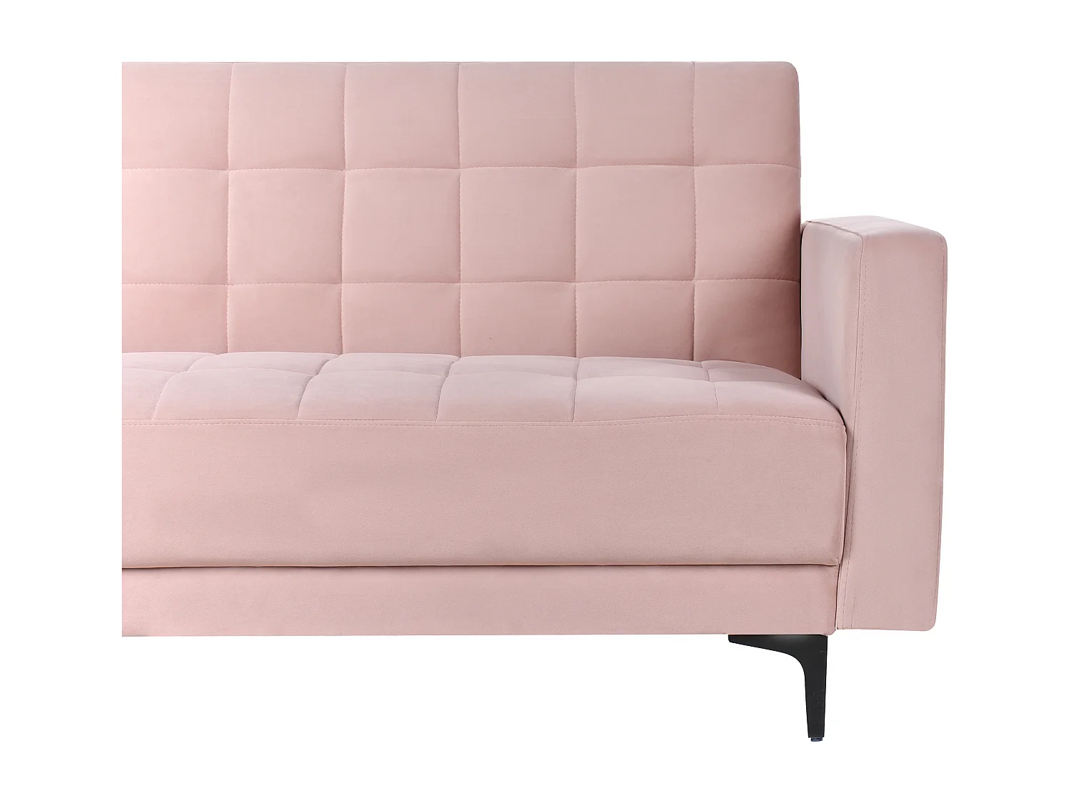 Canapé-Lit d'Angle à droite 4 Places Dossier Réglable en Velours Rose Pastel Aberdeen