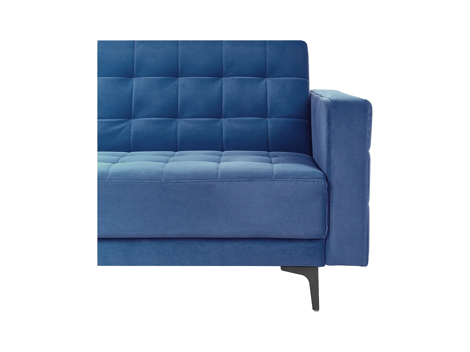 Narożnik rozkładany modułowy ABERDEEN Welur Niebieski dla 4 osób Prawostronny